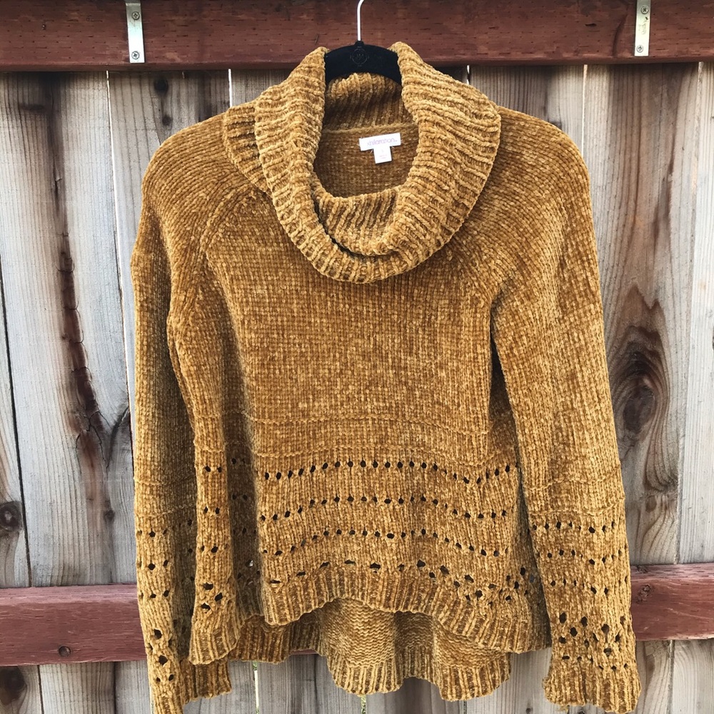 Target Xhileration Mustard Yellow Crop Sweater